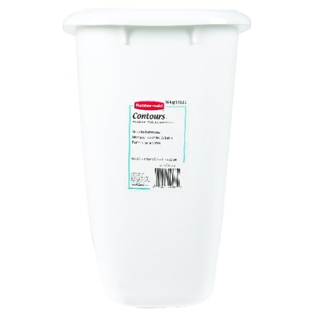 RUBBERMAID Contours 3.5 gal White Plastic Vanity Wastebasket 2958-00-WHT
